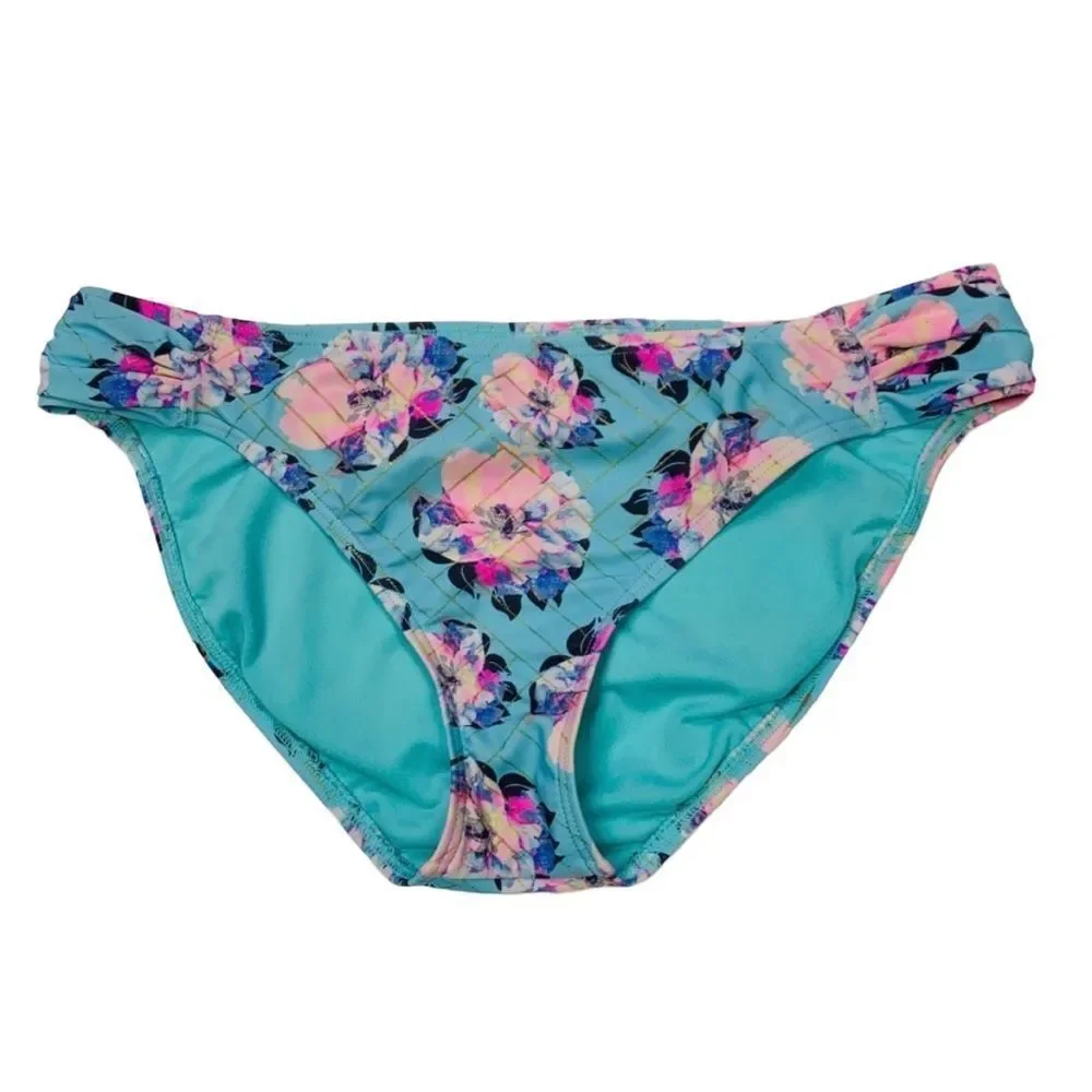 O'Rageous Blue & Pink Floral Strapless Bikini - Medium (Top), Large (Bottom)